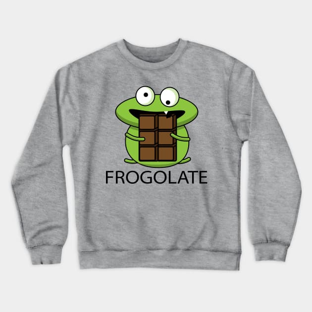 Funny frog loves chocolate Crewneck Sweatshirt by spontania